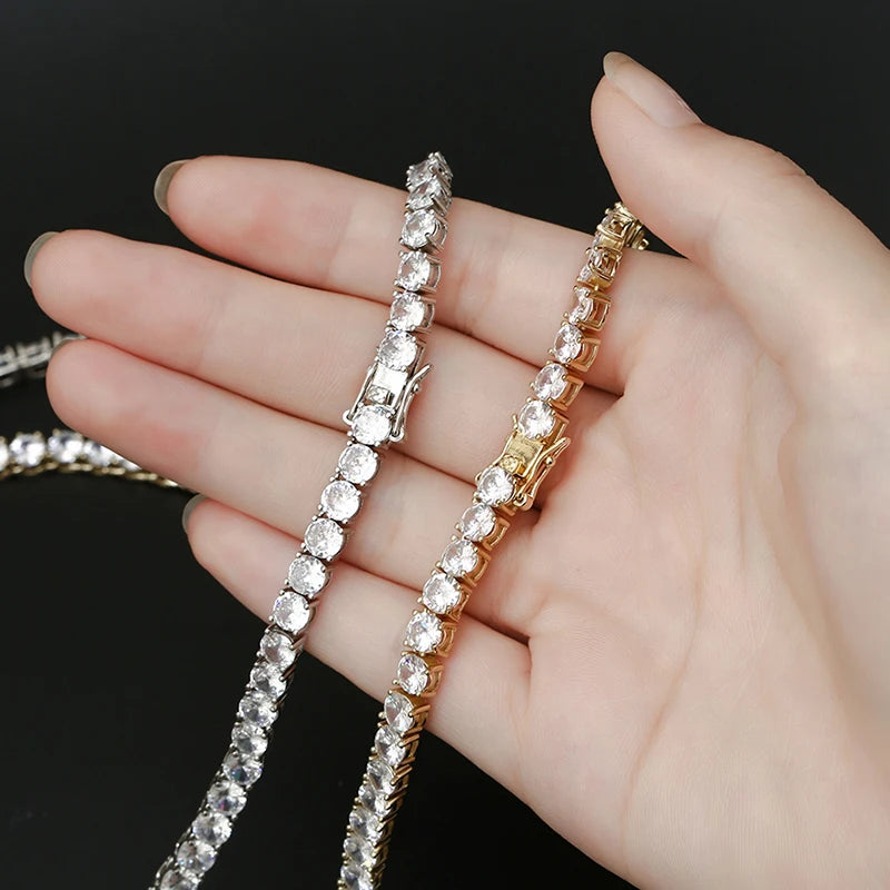 Iced Out Tennis Bracelet Stainless Steel 3/4/5/6MM