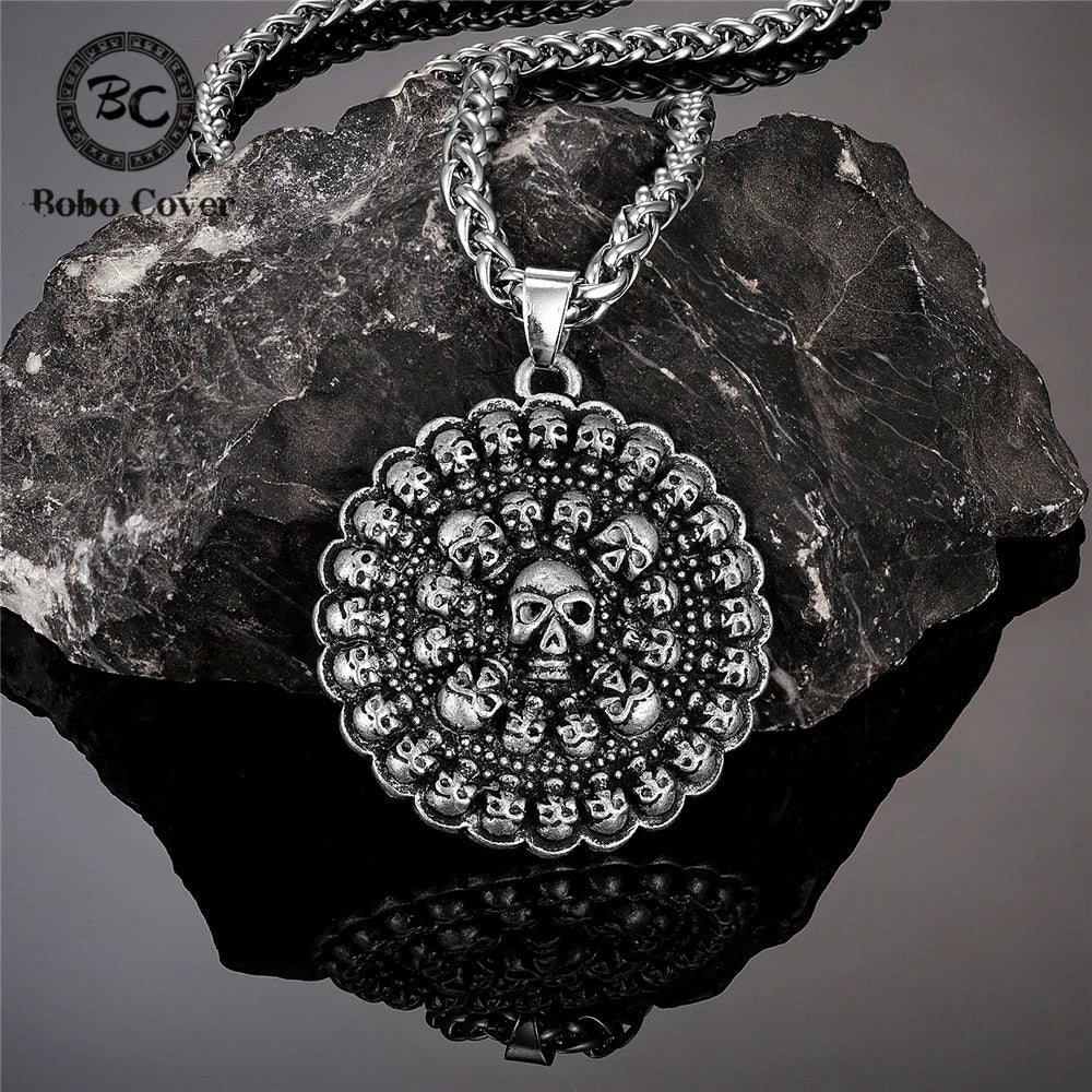 Steampunk Skull Pendant Necklace — Stainless Steel