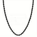 45/50/60/70cm One-piece Black Color Stainless Steel Twisted Rope Necklace, Men's Classic and Fashionable Daily Accessory Jewelry