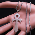 Gothic Ankh Cross Pendant Necklace — Stainless Steel