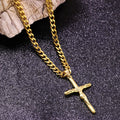 Luxury 24K 9999 Pure Gold real gold Cross Men Women Necklace Hip Hop Street Style Punk Vintage Pendant