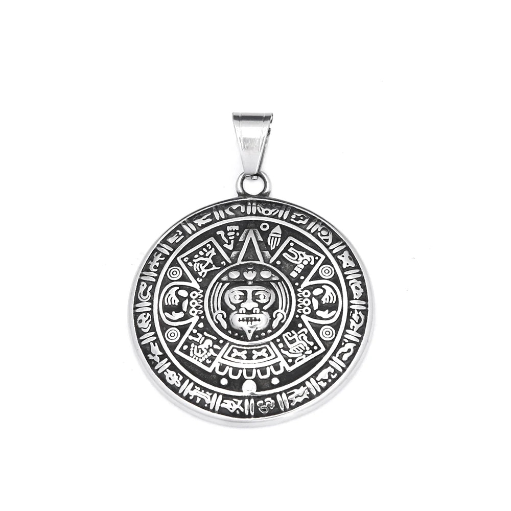 Mayan Symbol Pendant — Black Stainless