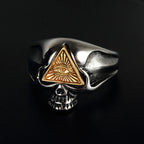 Vintage All Seeing Eye Skull Ring Men And Women Stainless Steel Skull Biker Ring Male Punk Hip Hop Jewelry Dropshipping