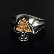 Vintage All Seeing Eye Skull Ring Men And Women Stainless Steel Skull Biker Ring Male Punk Hip Hop Jewelry Dropshipping