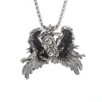 Delicate Antique Silver Color Seraph Prayer Good Luck Necklace Pendant Men Women Anniversary Amulet Jewelry Gift