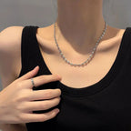 316L Stainless steel coffee bean Chain Necklace Cute pig nose chain bracelet Punk Hip Hop DIY jewelry Handmade necklace