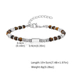 Vnox Men's Cross Natural Stone Beads Bracelets, 19-24cm Adjustable Length Lobster Clasp Trendy Chain Wristband Jewelry for Him