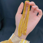 Luxurious 9999 24K real gold horsewhip Boss necklace, fashionable and versatile men's and women's jewelry, gift