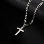 925 Sterling Silver Cross Necklace for Men Women 5mm Stainless Steel Durable Cuban Crucifix Pendant Necklace Jewelry