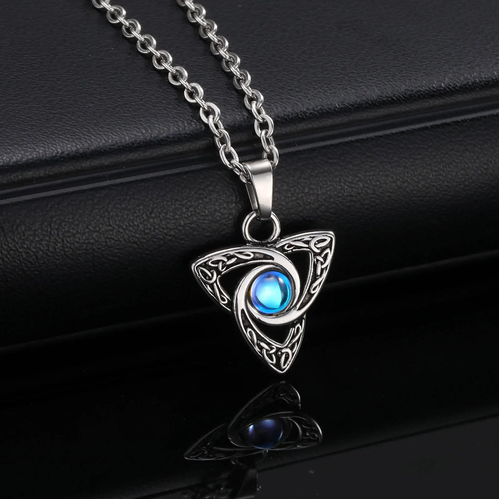 Moonstone Celtic Knot Pendant — Stainless