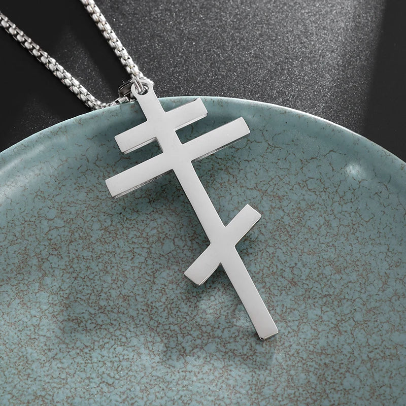 Male Black Plated St Peter's Inverted Cross Pendant Necklace for Men Stainless Steel Choker Crux de Sanctus Petrus