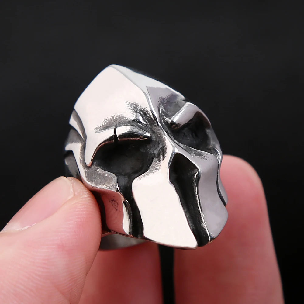Spartan Helmet Steel Ring Vintage High Polished