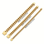 316 Stainless Steel Plated 18k Gold Fashion 8.10.12mm Encrypted Cuban Chain Miami Rap Hip Hop Men's Bracelet Accessory