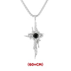 Hip Hop Lava Cross Pendant Necklace For Man Woman Non Fading Titanium Steel Pendant Clavicle Sweater Chain New Couple Jewelry