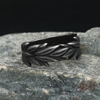 New Vintage 316L Stainless Steel Black Ears of Wheat Rings For Men Women Fashion Punk Creative Amulet Jewelry Gifts