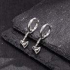 Viking Wolf Axe Hoop Earrings — Stainless Steel