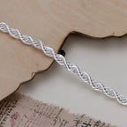 Twisted Chain Bracelet for Men & Women — Silver-Tone, Simple