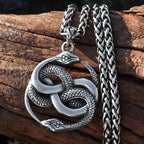 Punk Double Ouroboros Pendant Gothic Animal Eternal Snake Necklace Men Cool Hip Hop Trendy Party Jewelry