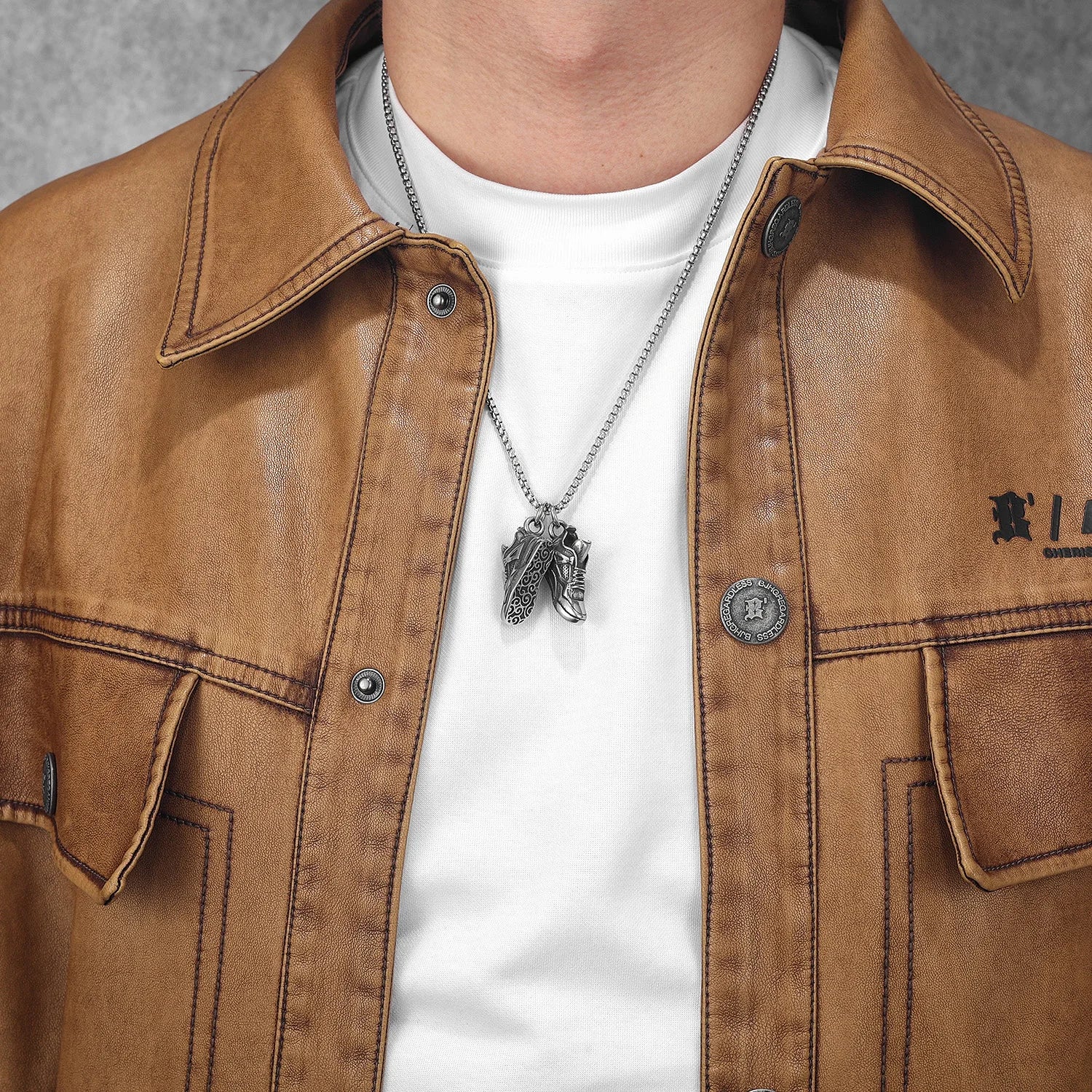 Basketball Shoe Pendant — Stainless Steel
