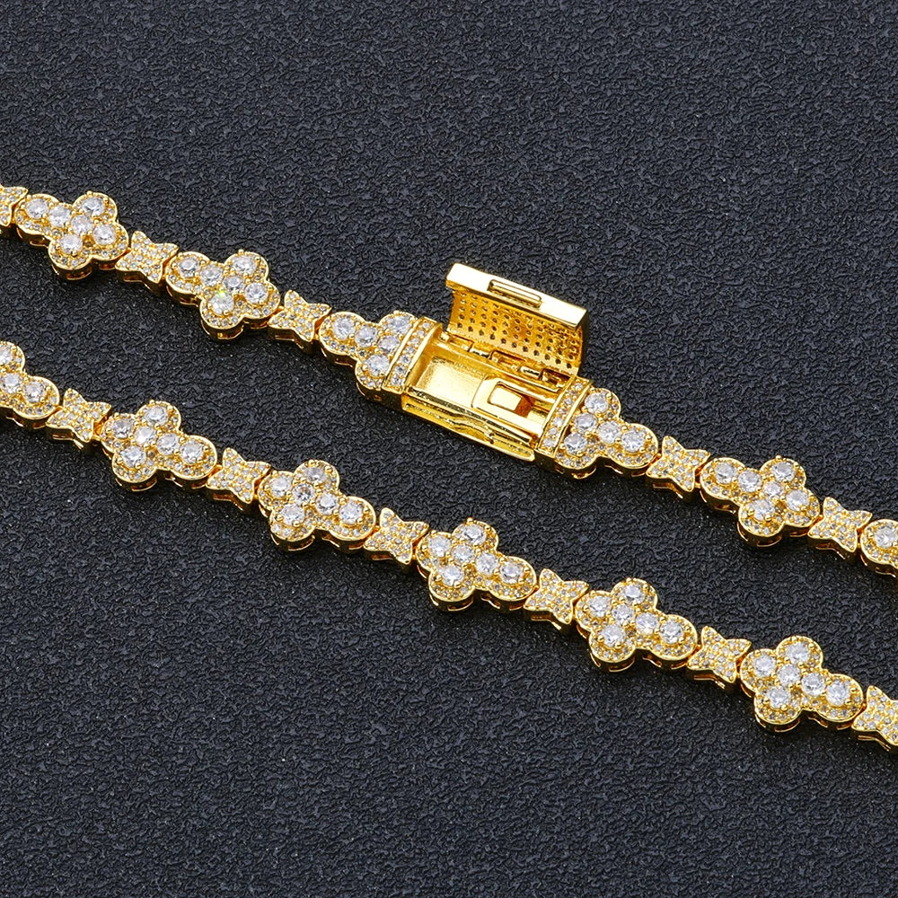 Cross Cuban Chain Necklace Iced Out 10MM CZ