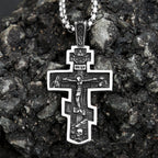 Cross Jesus Steel Pendant 316L Gothic Religious