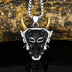 Gothic Ghost Skull Stainless Steel Pendant Necklace