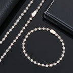 Gold Iced Out Bead Necklace 4MM Ball Chain