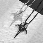 Stainless Steel Gothic Mysterious Ghost Death Band Symbol Pendant Necklace Personalized Punk Jewelry for Men and Women