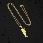 Fashion Argentina Map City Pendant Necklace Stainless Steel Men Women Gold Color Ethnic Maps Jewelry Gift