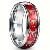 Domed Spider Pattern Stainless Steel Ring