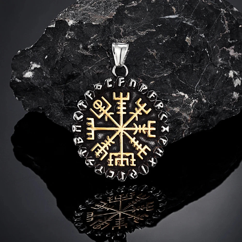Viking Vegvisir Stainless Steel Pendant Necklace