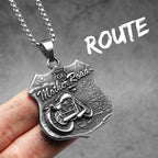 Punk Motorcycle Series Rider Route66 Stainless Steel Men Necklace Pendant Chain New in For Women Fashion Jewelry Gifts Wholesale