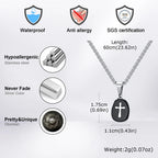 Small Natrual Stone Necklaces for Men Boys,Black Stone Stainless Steel Pendant Necklace,Hip Hop Stylish Jewelry Gifts