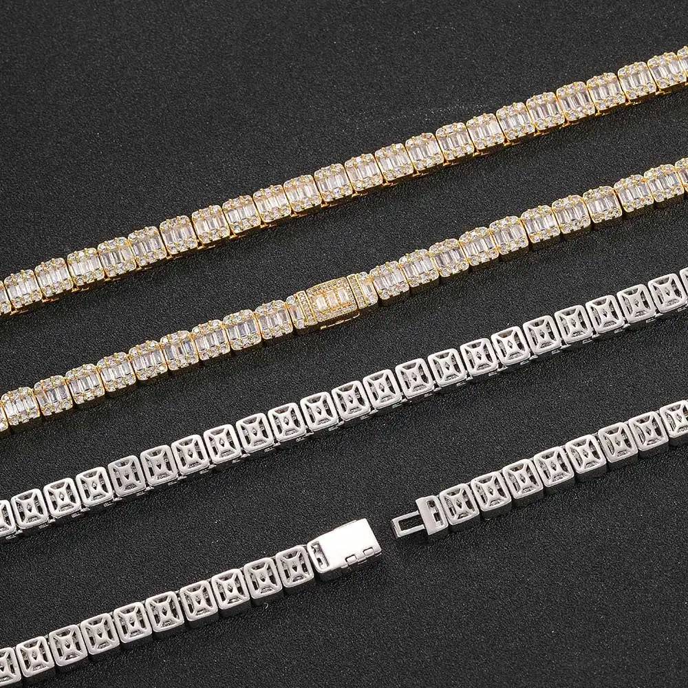 Stainless Steel Tennis Cuban Chain Necklace 8MM