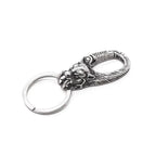 Sabertooth Tiger Carabiner Keychain Belt Clip — Stainless Steel