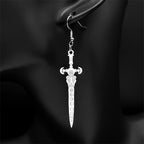 Cross Viking Steel Earrings Vintage Lunar Phase