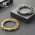 Vintage Braided Link Chain Bracelet 22cm — Stainless Steel