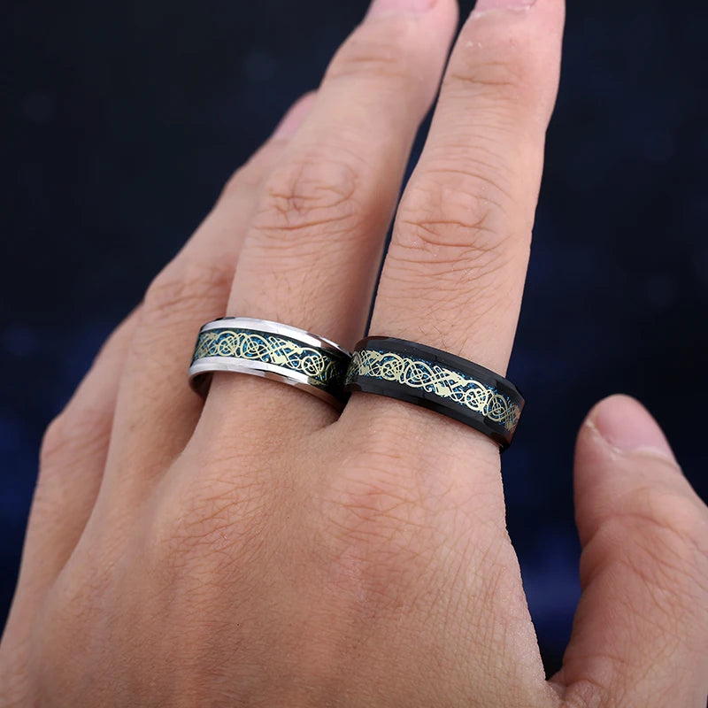 Viking Norse Rune Pattern Ring — Stainless Steel