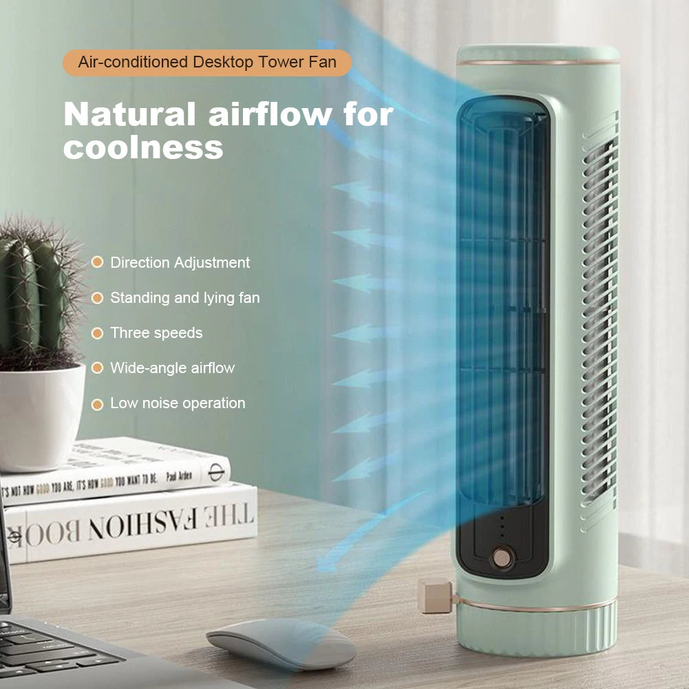 Rechargeable Wall Mount Air Cooler Silent Vertical Tower Fan Air Conditioning Fan for Home Bedroom Office Living Room
