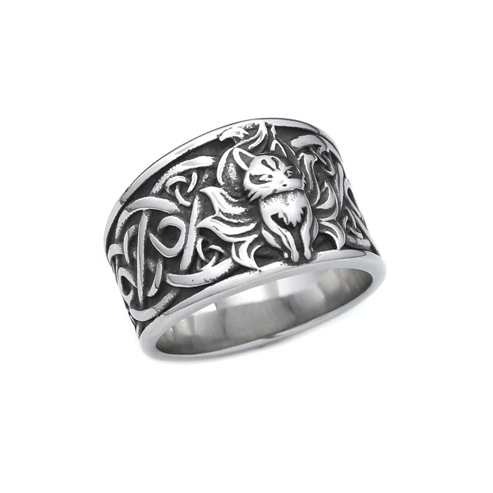 Nine Tailed Fox Ring — Stainless Steel