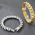 Matte Brushed Stainless Steel Bracelet for Man 11MM Wide Cuban Link Chain Bracelets Waterproof Gold/Silver Color