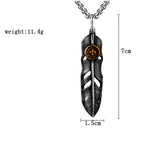 Vintage Stainless goro feather Necklace Men Women Punk Hip Hop Biker goro Pendant Chain Fashion Jewelry Gift
