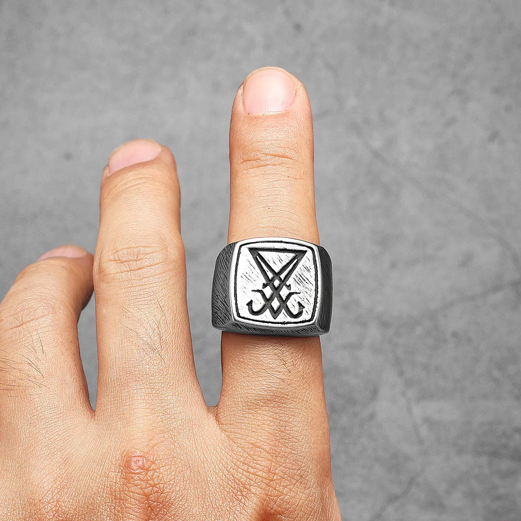 Gothic Satan Ring Stainless Steel
