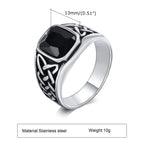 Viking Knot Natural Stone Signet Ring
