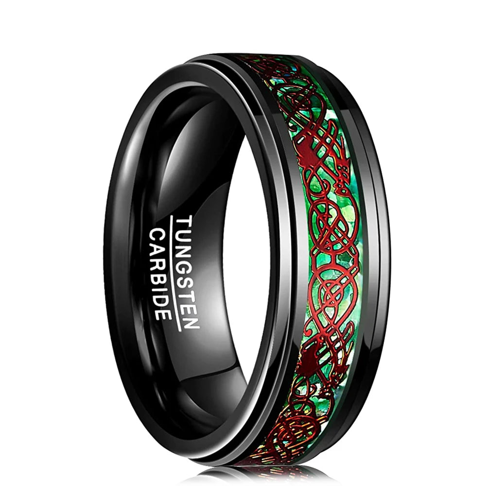 Fashion Men’s Silver Color Black Stainless Steel Ring Groove Multi-Faceted Ring For Men Women Engagement Ring Anniversary Gifts