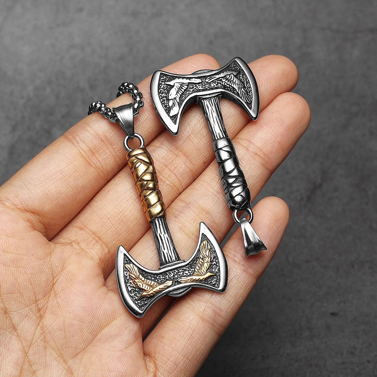Viking Phoenix Axe Men Necklaces Stainless Steel Pendant Chain Women Punk Fashion Jewelry New In Accessories Gifts Wholesale
