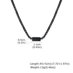 Letter Box Chain Pendant Necklace — Stainless Steel
