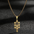Kinitial Tarot Constellation Zodiac Pendant Necklace For Women Sacred Geometry Amulet Jewelry