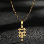 Kinitial Tarot Constellation Zodiac Pendant Necklace For Women Sacred Geometry Amulet Jewelry