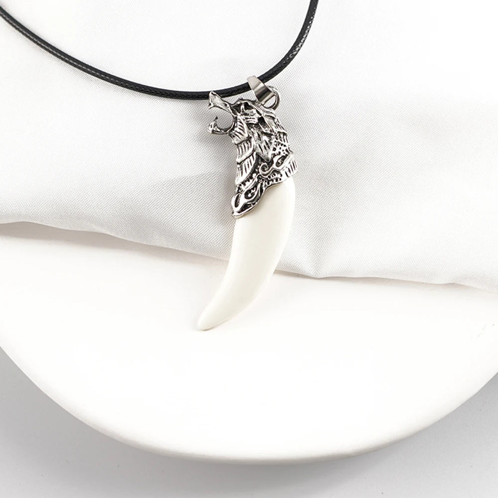 Wolf Tooth Amulet Choker Necklace